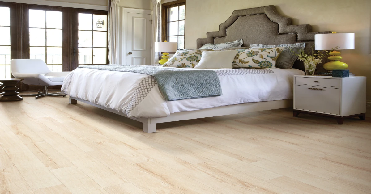 Wide-plank modern laminate flooring with high-definition detail for durable laminate flooring installation.