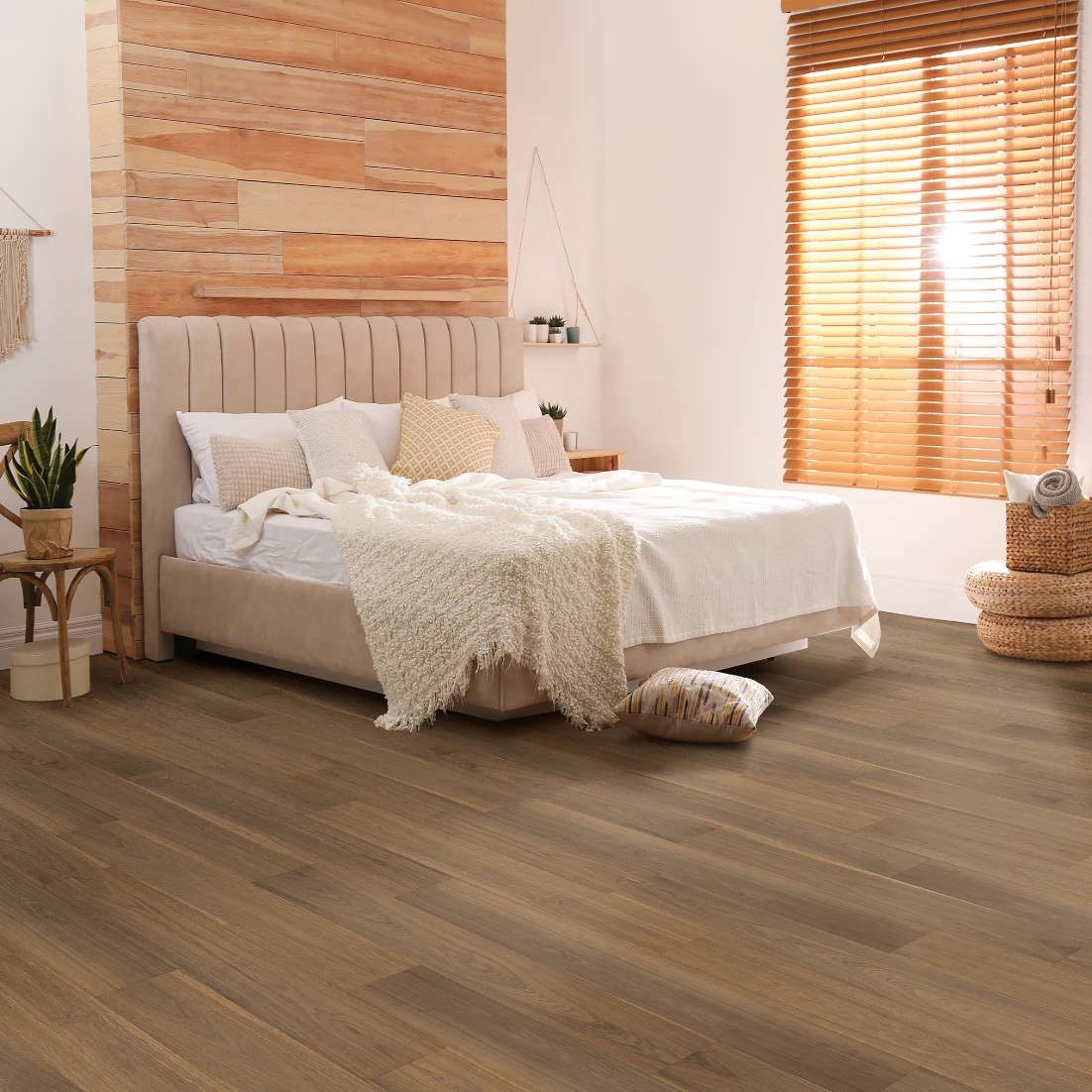 Luxury vinyl plank flooring with modern 2026 design for waterproof, pet-proof vinyl plank installation.