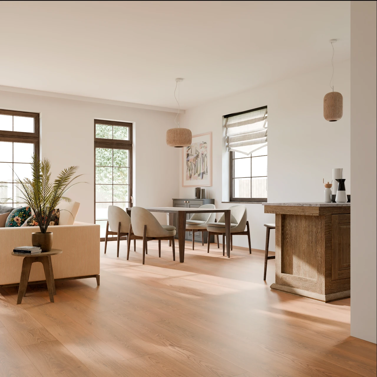 Modern luxury vinyl plank flooring designed for durable, pet-friendly vinyl plank installation.